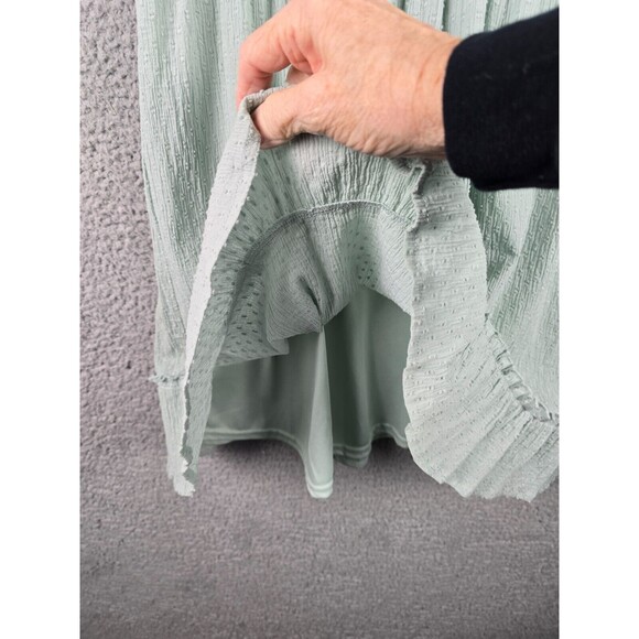 Altar'd State Dress Womens L Green Cottagecore A-Line Ruffles Peek A Boo Trim - Picture 6 of 16